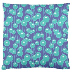 Blue Dandelions  Cute Plants Large Cushion Case (one Side) by SychEva