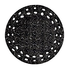 Dark Grunge Geometric Print Pattern Ornament (round Filigree) by dflcprintsclothing