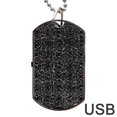 Dark Grunge Geometric Print Pattern Dog Tag Usb Flash (one Side) by dflcprintsclothing