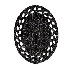 Dark Grunge Geometric Print Pattern Ornament (oval Filigree) by dflcprintsclothing