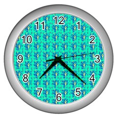 Seahorse Fabric 2 Wall Clock (silver) by SeaworthyClothing