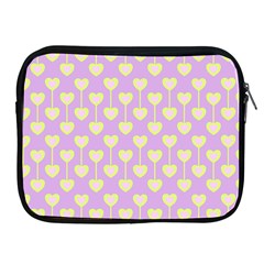 Yellow Hearts On A Light Purple Background Apple Ipad 2/3/4 Zipper Cases by SychEva