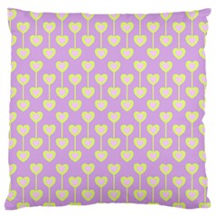 Yellow Hearts On A Light Purple Background Standard Flano Cushion Case (one Side) by SychEva