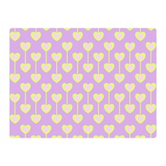 Yellow Hearts On A Light Purple Background Double Sided Flano Blanket (mini)  by SychEva