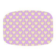 Yellow Hearts On A Light Purple Background Mini Square Pill Box by SychEva