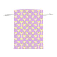 Yellow Hearts On A Light Purple Background Lightweight Drawstring Pouch (m) by SychEva