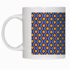 Yellow Circles On A Purple Background White Mugs by SychEva