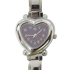 Yellow Circles On A Purple Background Heart Italian Charm Watch by SychEva