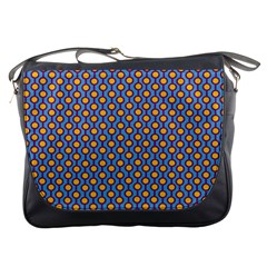 Yellow Circles On A Purple Background Messenger Bag by SychEva