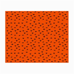 Halloween, Black Bats Pattern On Orange Small Glasses Cloth (2 Sides) by Casemiro