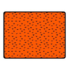 Halloween, Black Bats Pattern On Orange Double Sided Fleece Blanket (small)  by Casemiro