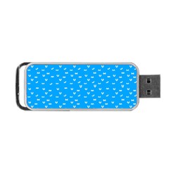 Halloween White Bars At Sky Blue Color Portable Usb Flash (one Side) by Casemiro