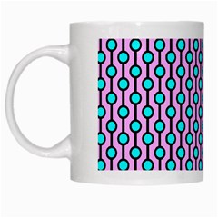 Blue Circles On Purple Background Geometric Ornament White Mugs by SychEva