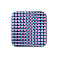 Blue Circles On Purple Background Geometric Ornament Rubber Coaster (square)  by SychEva