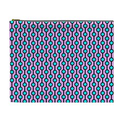 Blue Circles On Purple Background Geometric Ornament Cosmetic Bag (xl) by SychEva