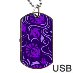 Folk flowers pattern Floral surface design Seamless pattern Dog Tag USB Flash (Two Sides)