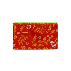 Folk Flowers Pattern Floral Surface Design Seamless Pattern Cosmetic Bag (xs) by Eskimos