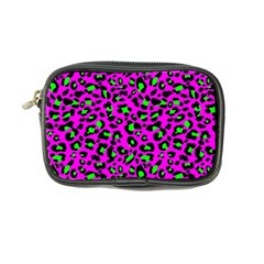 Pink And Green Leopard Spots Pattern Coin Purse by Casemiro