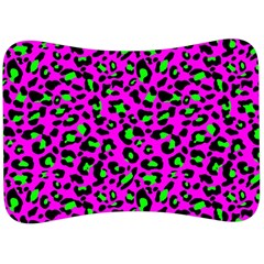 Pink And Green Leopard Spots Pattern Velour Seat Head Rest Cushion by Casemiro