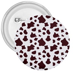 Brown cow spots pattern, animal fur print 3  Buttons