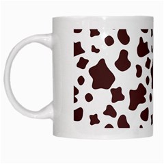 Brown cow spots pattern, animal fur print White Mugs