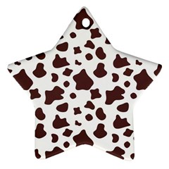 Brown cow spots pattern, animal fur print Star Ornament (Two Sides)