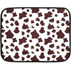 Brown cow spots pattern, animal fur print Fleece Blanket (Mini)