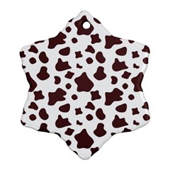 Brown cow spots pattern, animal fur print Ornament (Snowflake)