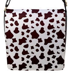 Brown cow spots pattern, animal fur print Flap Closure Messenger Bag (S)