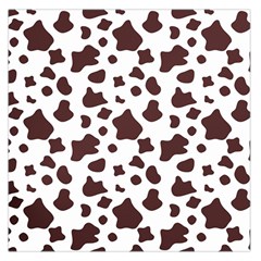 Brown cow spots pattern, animal fur print Large Satin Scarf (Square)