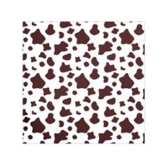 Brown cow spots pattern, animal fur print Small Satin Scarf (Square)