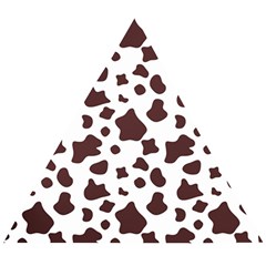 Brown Cow Spots Pattern, Animal Fur Print Wooden Puzzle Triangle by Casemiro