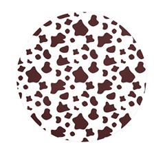 Brown cow spots pattern, animal fur print Mini Round Pill Box (Pack of 3)