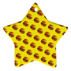 Vector Burgers, fast food sandwitch pattern at yellow Ornament (Star)