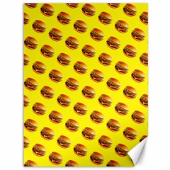 Vector Burgers, Fast Food Sandwitch Pattern At Yellow Canvas 36  X 48  by Casemiro