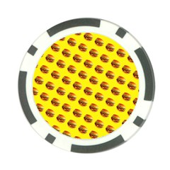 Vector Burgers, fast food sandwitch pattern at yellow Poker Chip Card Guard (10 pack)