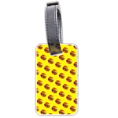 Vector Burgers, Fast Food Sandwitch Pattern At Yellow Luggage Tag (two Sides) by Casemiro