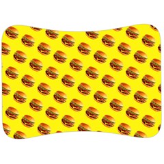 Vector Burgers, Fast Food Sandwitch Pattern At Yellow Velour Seat Head Rest Cushion by Casemiro