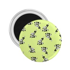 Black And White Vector Flowers At Canary Yellow 2 25  Magnets by Casemiro