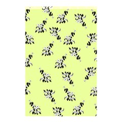 Black and white vector flowers at canary yellow Shower Curtain 48  x 72  (Small) 