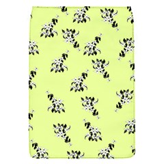 Black and white vector flowers at canary yellow Removable Flap Cover (S)