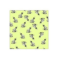 Black and white vector flowers at canary yellow Satin Bandana Scarf