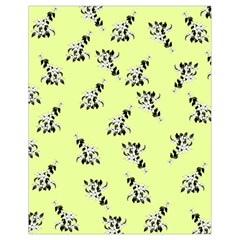 Black and white vector flowers at canary yellow Drawstring Bag (Small)