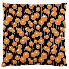 Orange Dandelions On A Dark Background Large Cushion Case (two Sides) by SychEva