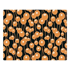 Orange Dandelions On A Dark Background Double Sided Flano Blanket (large)  by SychEva