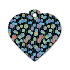 Multi-colored Circles Dog Tag Heart (two Sides) by SychEva