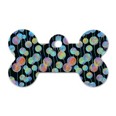 Multi-colored Circles Dog Tag Bone (two Sides) by SychEva