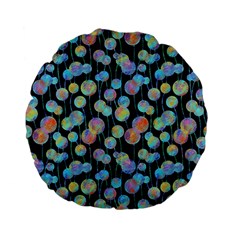 Multi-colored Circles Standard 15  Premium Flano Round Cushions by SychEva