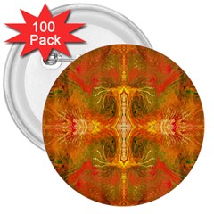 Red Flames 3  Buttons (100 pack) 