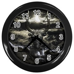 Creepy Mythological Artwork Collage Wall Clock (black) by dflcprintsclothing